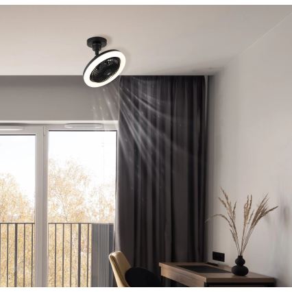 Globo - LED-dimmbarer Deckenventilator LED/20W/230V 3000-6500K schwarz + Fernbedienung