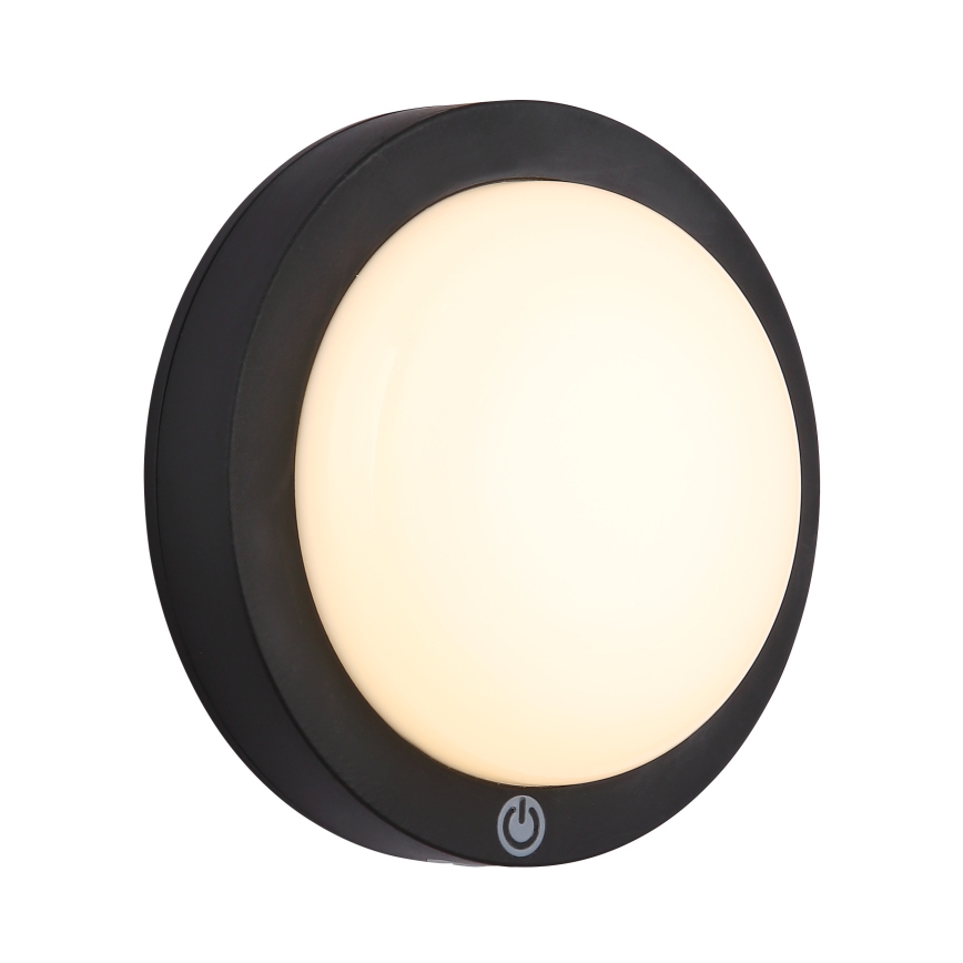 Globo - LED Aufladbare Touch-Wandleuchte LED/1,2W/3,7V Ø 15 cm 1800 mAh Schwarz