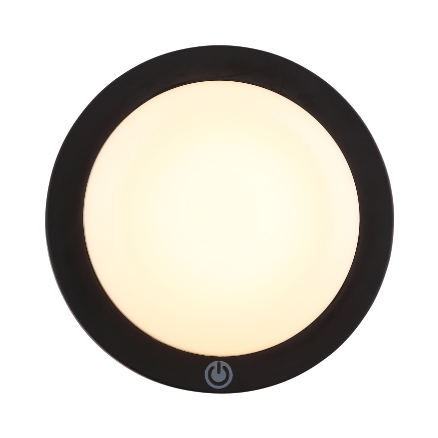 Globo - LED Aufladbare Touch-Wandleuchte LED/1,2W/3,7V Ø 15 cm 1800 mAh Schwarz