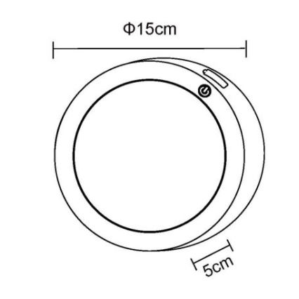 Globo - LED Aufladbare Touch-Wandleuchte LED/1,2W/3,7V Ø 15 cm 1800 mAh Schwarz