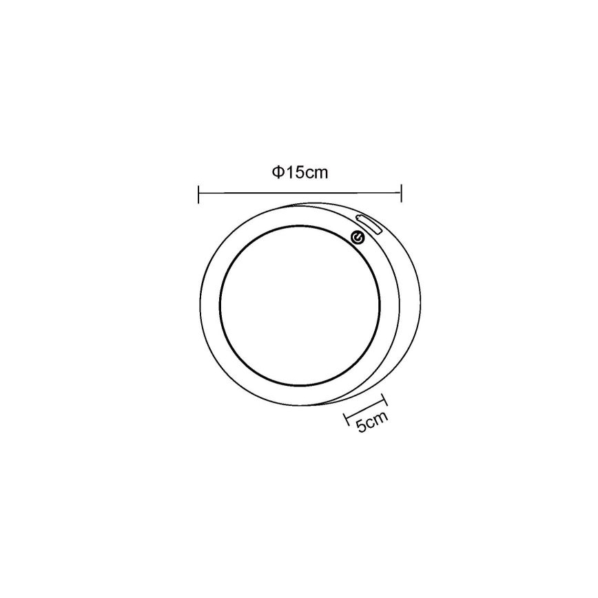 Globo - LED Aufladbare Touch-Wandleuchte LED/1,2W/3,7V Ø 15 cm 1800 mAh Schwarz