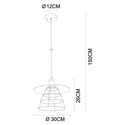 Globo - Hängeleuchte an Schnur 1xE27/60W/230V