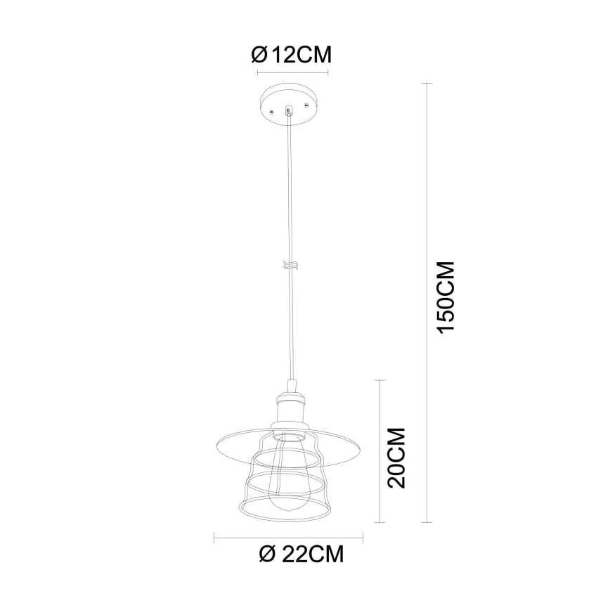 Globo - Hängeleuchte an Schnur 1xE27/60W/230V