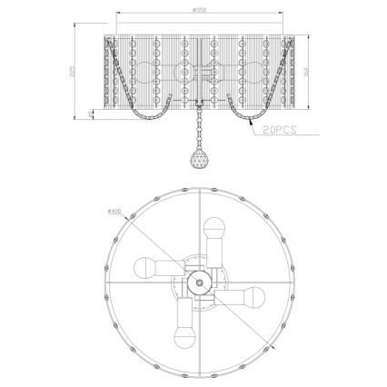 Globo - Kristalldeckenlampe 4xE14/40W/230V