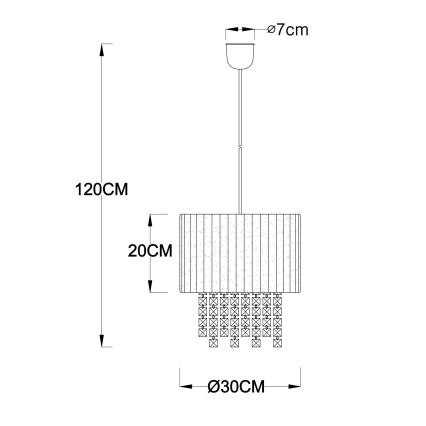 GLOBO 15098 - Hängeleuchte PYRA 1xE27/60W/230V