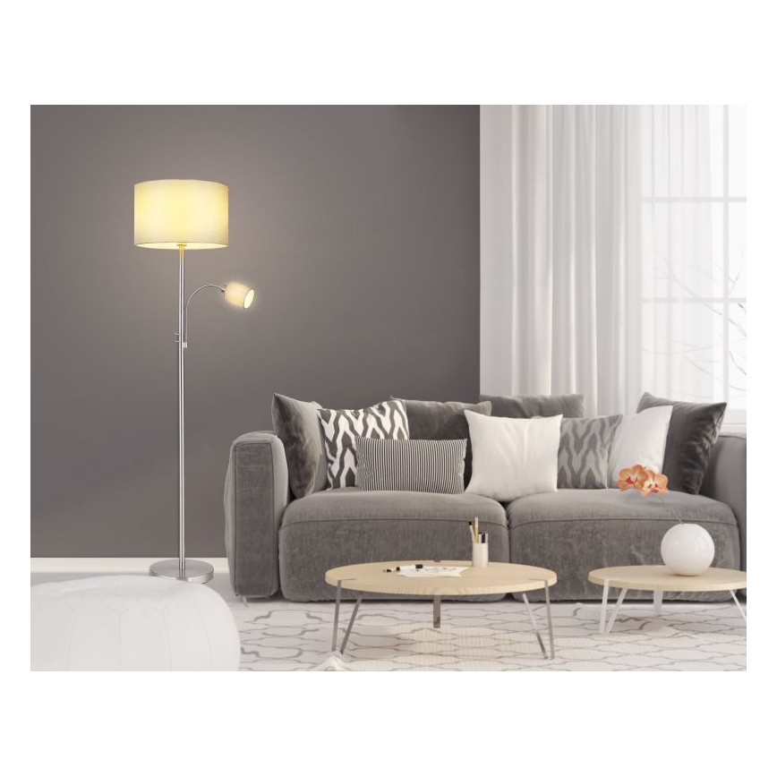 Globo - Stehlampe 1xE27/40W/230V + 1xE14/25W