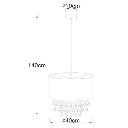 Globo - Hängeleuchte an Schnur 1xE27/60W/230V