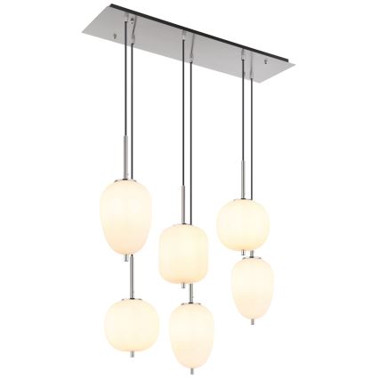 Globo - Hängeleuchte 6xE14/40W/230V glänzendes Chrom
