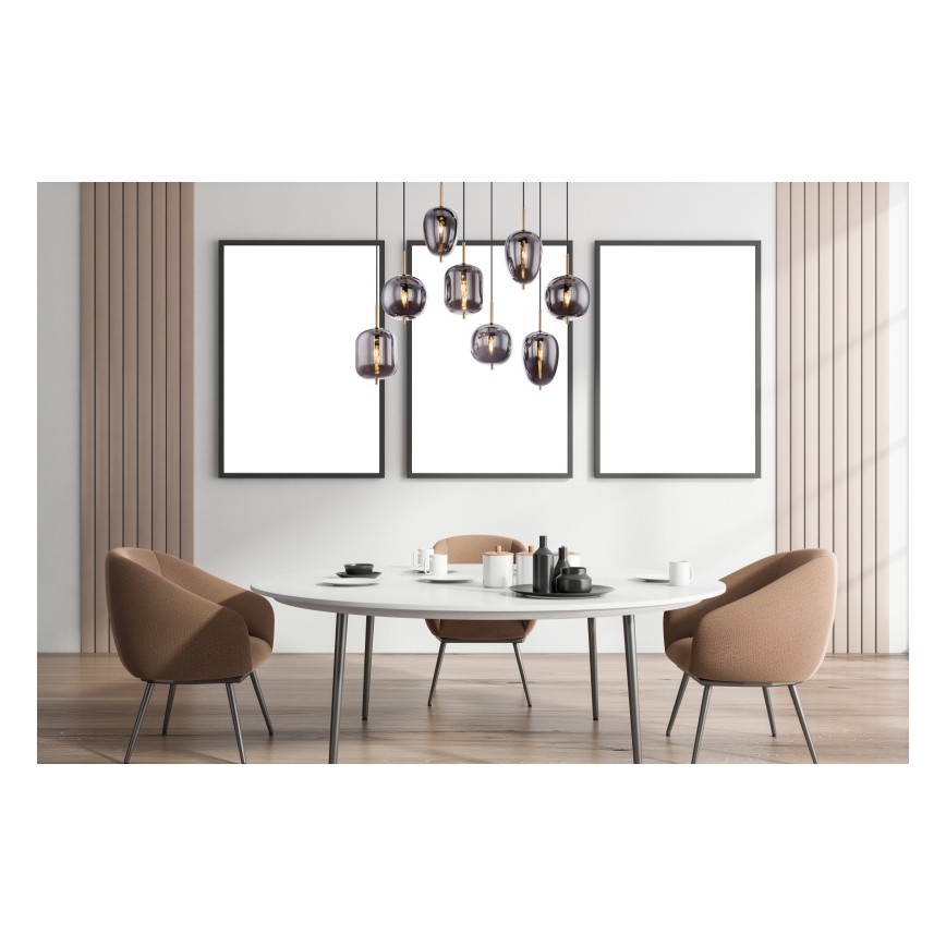 Globo - Hängeleuchte 8xE14/40W/230V rauchig