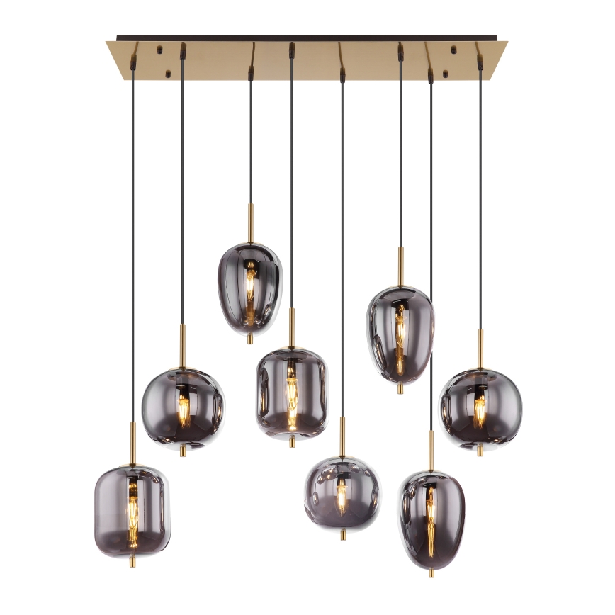 Globo - Hängeleuchte 8xE14/40W/230V rauchig