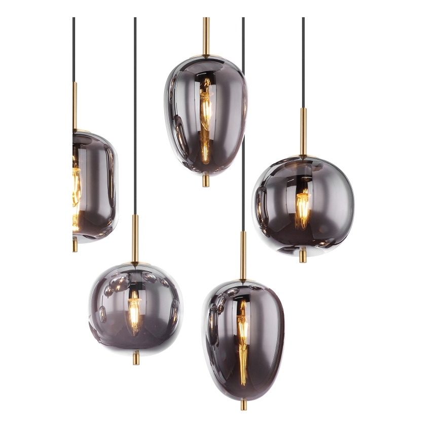 Globo - Hängeleuchte 8xE14/40W/230V rauchig