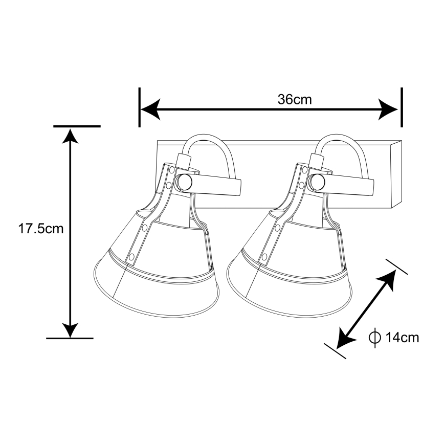 Globo - Strahler 2xE27/60W/230V Tanne