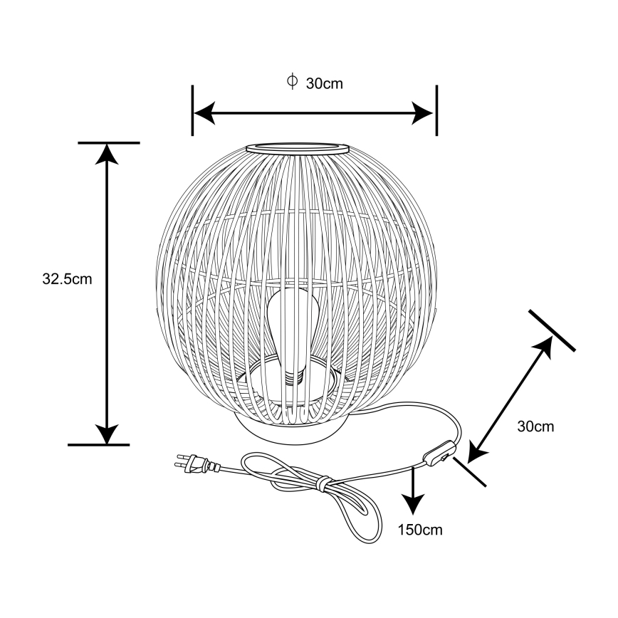 Globo - Tischlampe 1xE27/60W230V Bambus