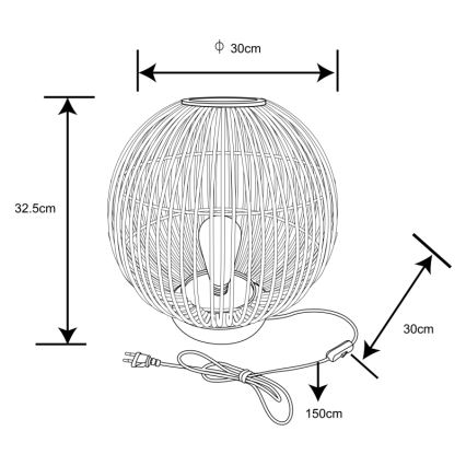 Globo - Tischlampe 1xE27/60W230V Bambus