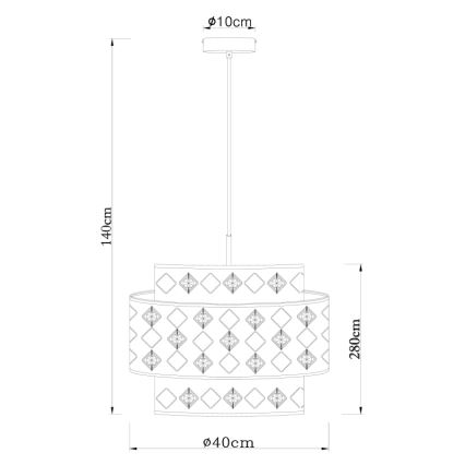 Globo 15448H1 - Hängeleuchte ABBEY 1xE27/60W/230V