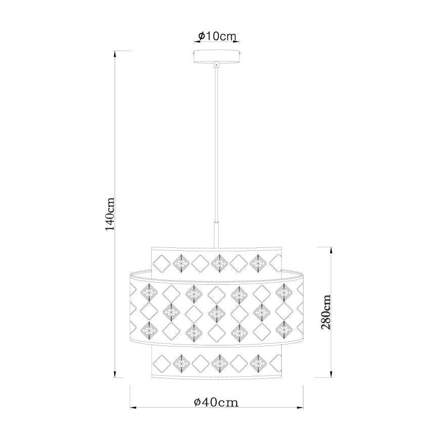 Globo 15448H1 - Hängeleuchte ABBEY 1xE27/60W/230V