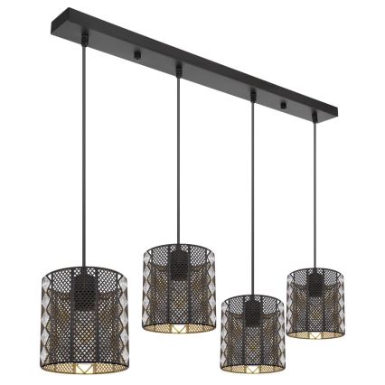 Globo - Hängeleuchte 4xE27/60W/230V gold/schwarz