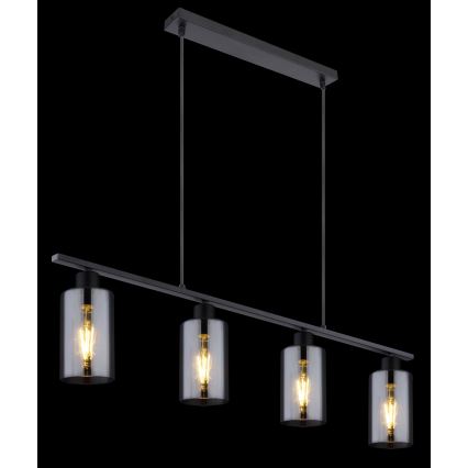 Globo - Hängeleuchte 4xE27/60W/230V schwarz