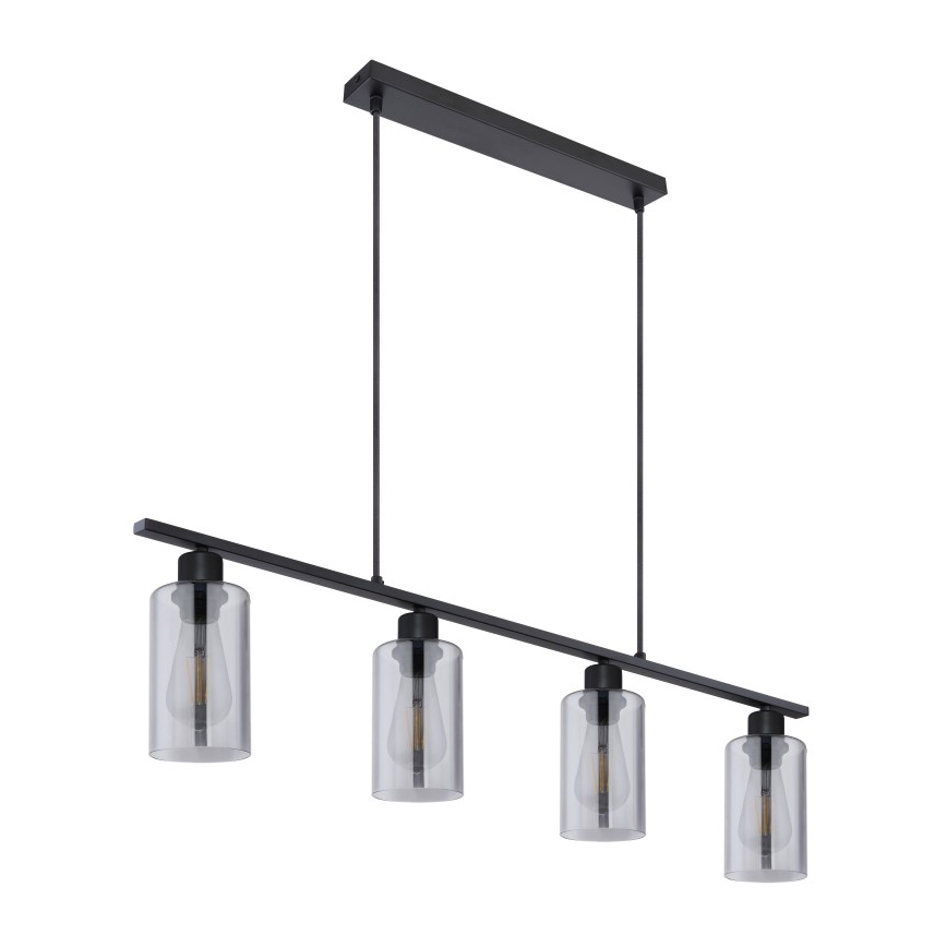 Globo - Hängeleuchte 4xE27/60W/230V schwarz
