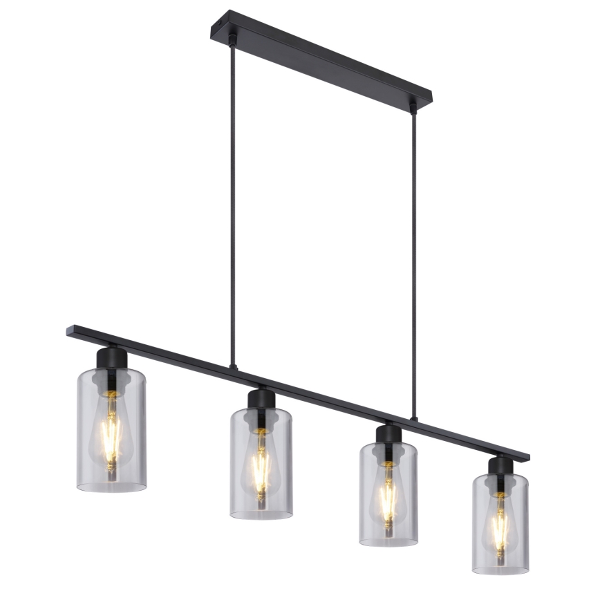 Globo - Hängeleuchte 4xE27/60W/230V schwarz