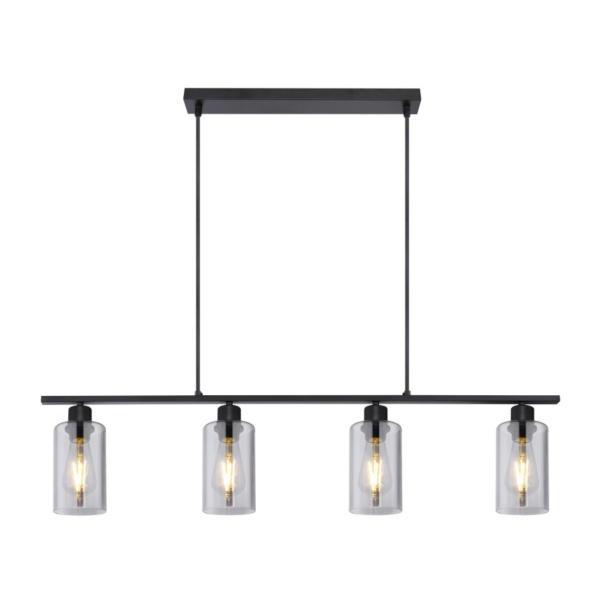 Globo - Hängeleuchte 4xE27/60W/230V schwarz