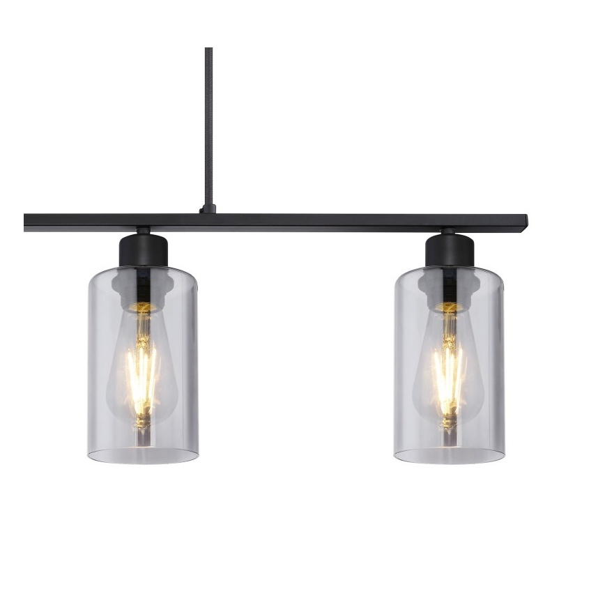 Globo - Hängeleuchte 4xE27/60W/230V schwarz