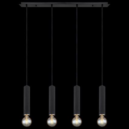 Globo - Hängeleuchte 4xE27/60W/230V schwarzes Holz