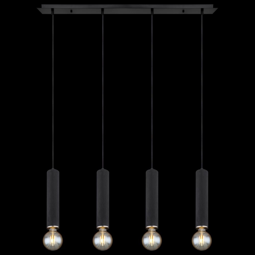 Globo - Hängeleuchte 4xE27/60W/230V schwarzes Holz