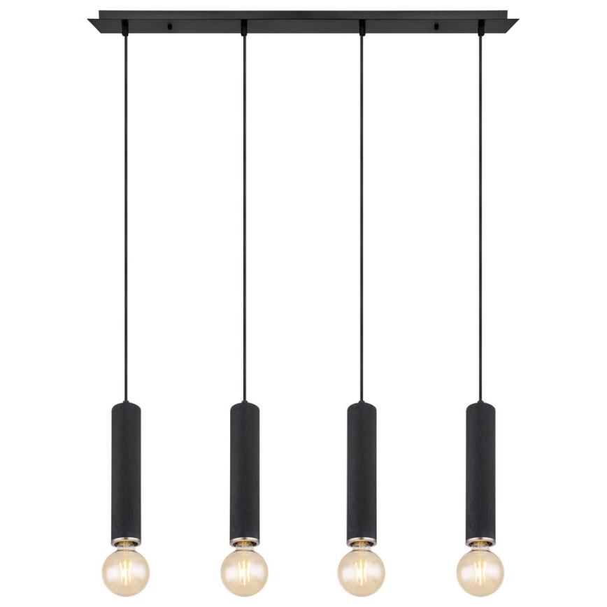 Globo - Hängeleuchte 4xE27/60W/230V schwarzes Holz