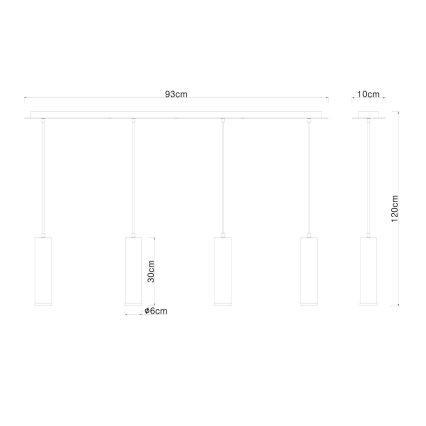 Globo - Hängeleuchte 4xE27/60W/230V schwarzes Holz