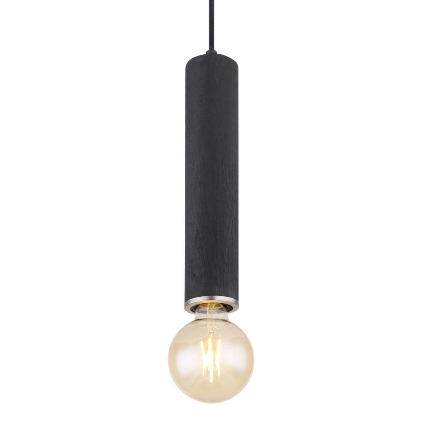 Globo - Hängeleuchte an Kabel 1xE27/60W/230V schwarzes Holz
