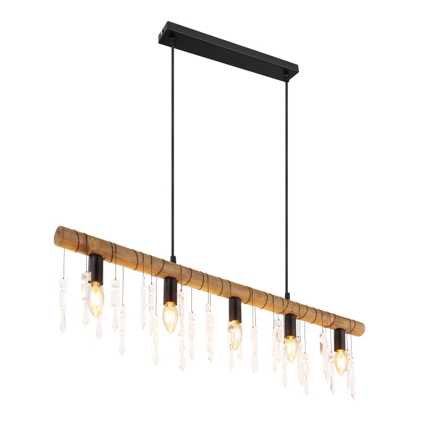 Globo 15532-5H - Hängeleuchte an Kabel KIRA 5xE14/40W/230V schwarz/braun