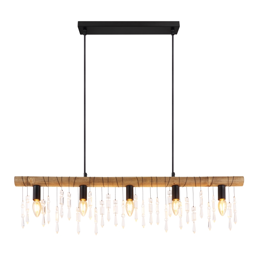 Globo 15532-5H - Hängeleuchte an Kabel KIRA 5xE14/40W/230V schwarz/braun