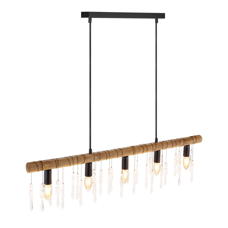 Globo 15532-5H - Hängeleuchte an Kabel KIRA 5xE14/40W/230V schwarz/braun