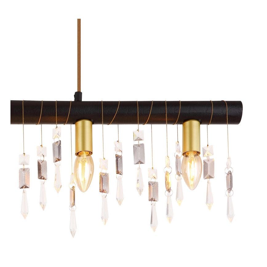 Globo 15532-5HB - Pendelleuchte KIRA mit Seilaufhängung, 5x E14/40W/230V, schwarz