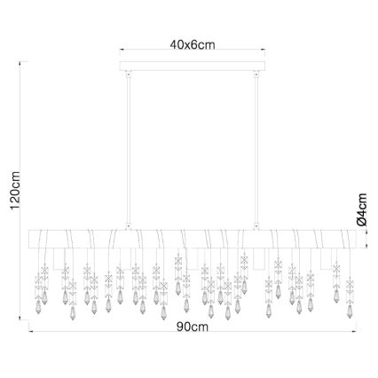 Globo 15532-5HB - Pendelleuchte KIRA mit Seilaufhängung, 5x E14/40W/230V, schwarz