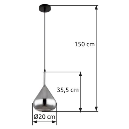 Globo - Hängeleuchte 1xE27/60W/230V d 20 cm schwarz