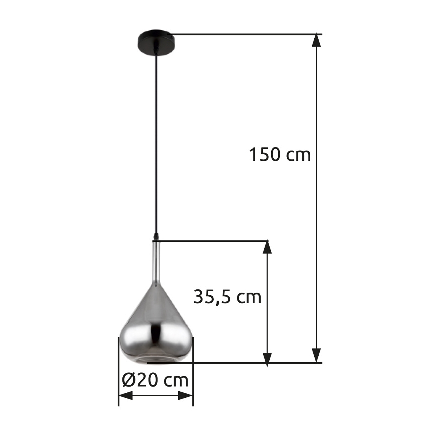 Globo - Hängeleuchte 1xE27/60W/230V d 20 cm schwarz