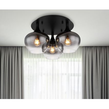 Globo - Aufbauleuchte 3xE27/40W/230V d 45 cm schwarz