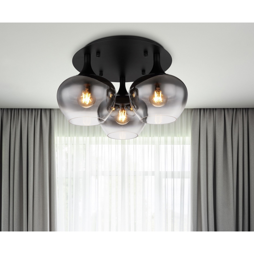 Globo - Aufbauleuchte 3xE27/40W/230V d 45 cm schwarz