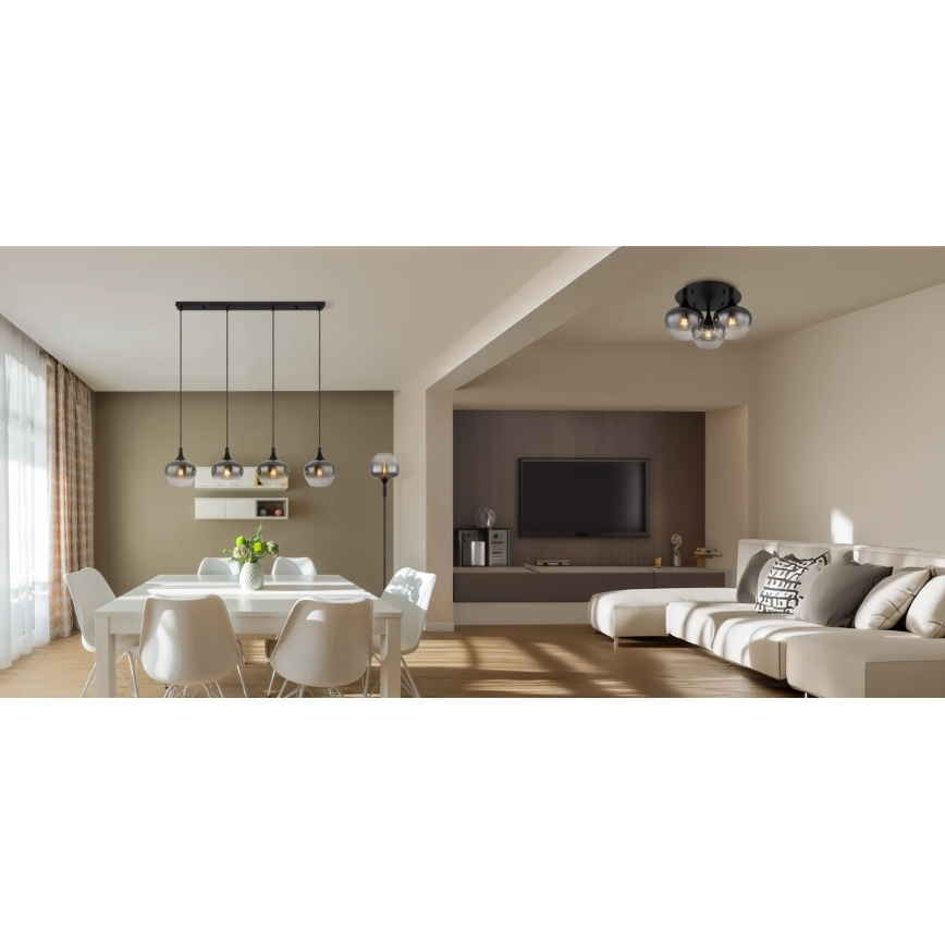Globo - Aufbauleuchte 3xE27/40W/230V d 45 cm schwarz