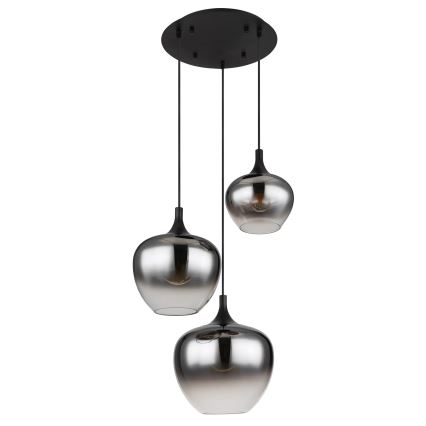 Globo - Hängeleuchte 3xE27/40W/230V d 48 cm schwarz