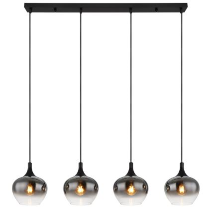 Globo - Pendelleuchte an Kabel 4xE27/40W/230V schwarz