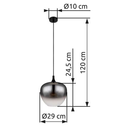 Globo - Hängeleuchte 1xE27/60W/230V d 29 cm schwarz