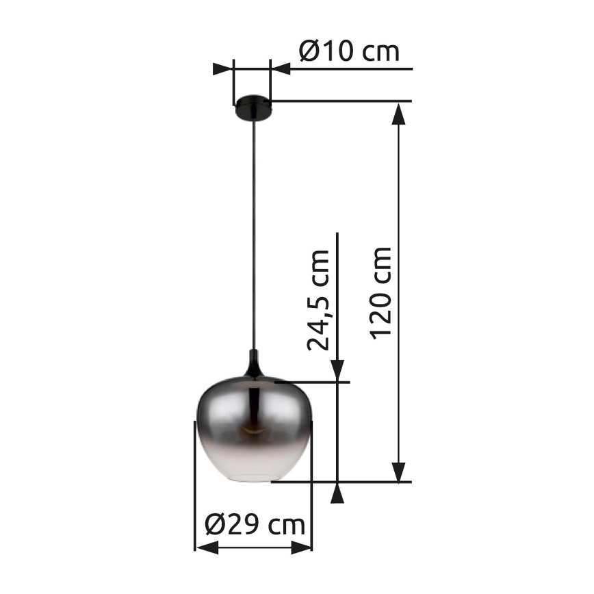 Globo - Hängeleuchte 1xE27/60W/230V d 29 cm schwarz