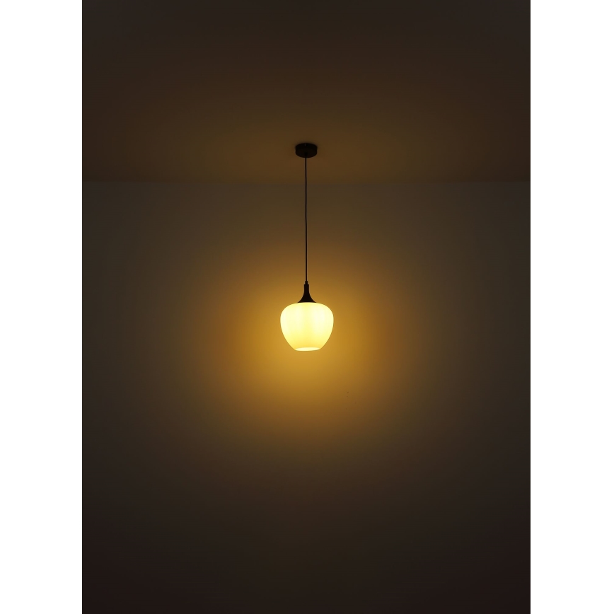 Globo - Hängeleuchte 1xE27/60W/230V d 29 cm weiß/braun