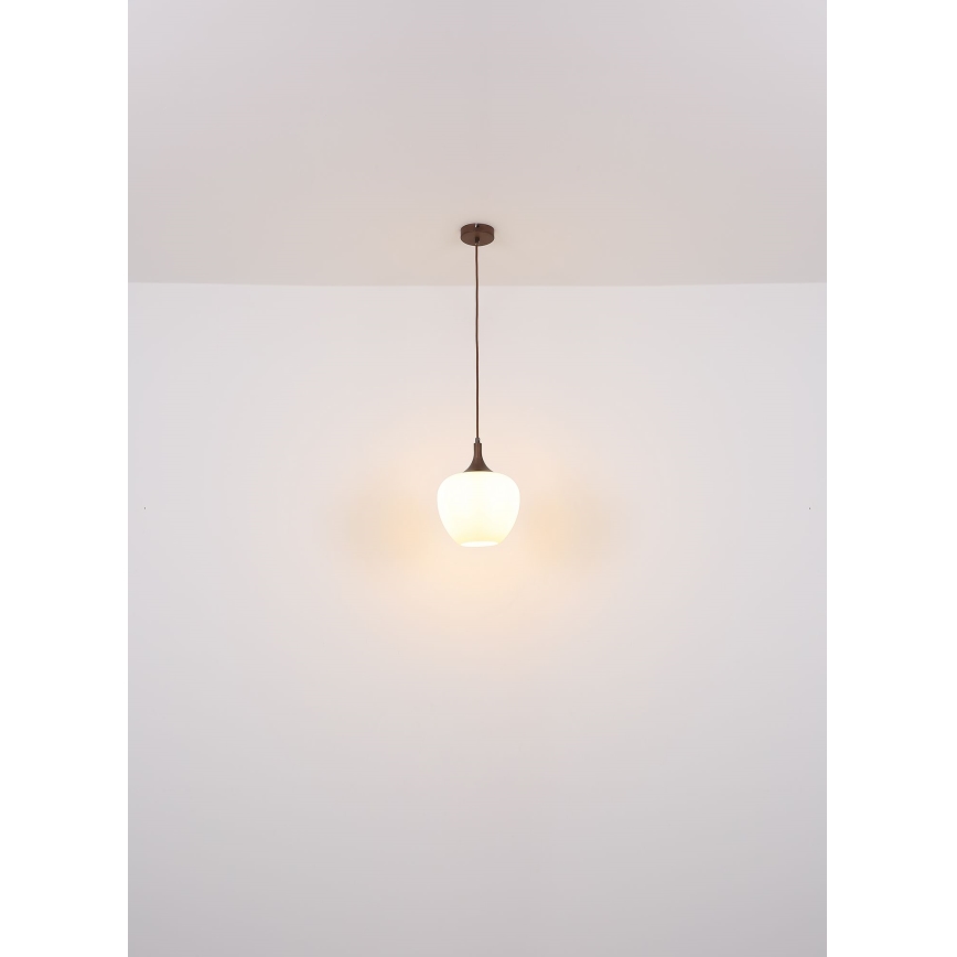 Globo - Hängeleuchte 1xE27/60W/230V d 29 cm weiß/braun