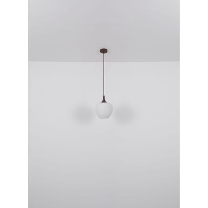 Globo - Hängeleuchte 1xE27/60W/230V d 29 cm weiß/braun