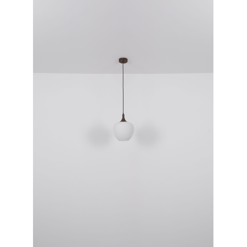Globo - Hängeleuchte 1xE27/60W/230V d 29 cm weiß/braun