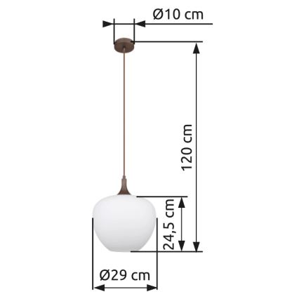 Globo - Hängeleuchte 1xE27/60W/230V d 29 cm weiß/braun